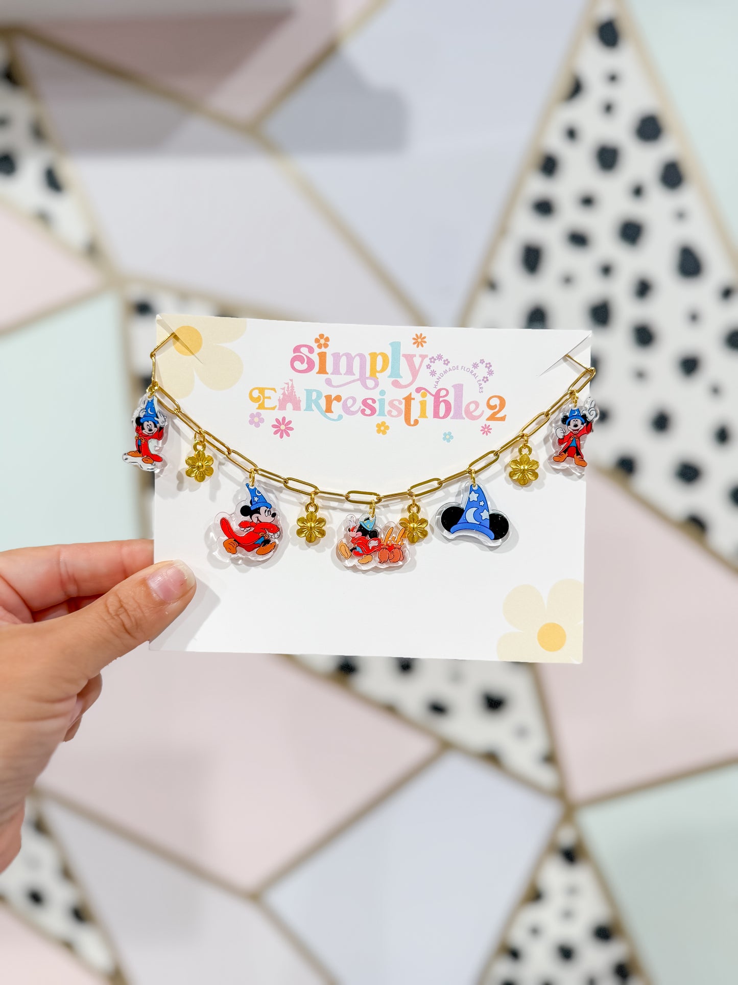 Sorcerer Mickey necklace silver/gold paper clip